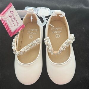 New Stepping Stones Pearl Shoes with Pearl & Rhinestone Accents